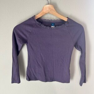 Old Navy Purple Lace Trim Top